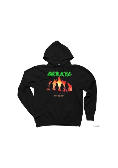 Overkill Feel The Fire Siyah Kapşonlu Sweatshirt Hoodie Siyah