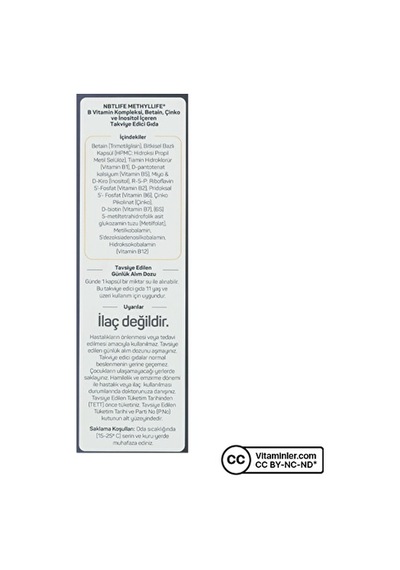 Nbt Life Methyllife B Kompleks 60 Kapsül