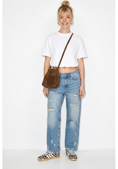Shade Kadın Beli Lastikli Balon Formlu Crop T-shirt 1104 60286251 - Beyaz