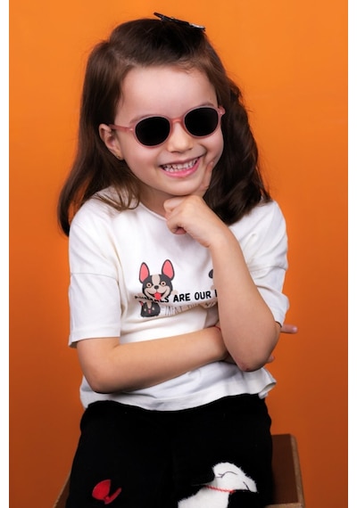 Yeni-unisex 1-5 Yaş Polarize Pembe Çocuk Güneş Gözlüğü Pembe
