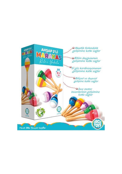 Circle Toys Ahşap 2'li Marakas