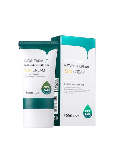 Farmstay Cıca Farm Nature Solutıon Sun Cream 50g - Cica Özlü Yatıştırıcı Güneş Koruyucu Krem