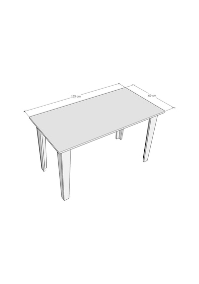 Asra Trend Yemek Masası YM-01 %100 MDF 4-6 Kişilik Mutfak Salon Masası Antrasit