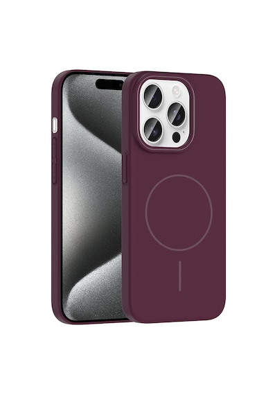 Apple Uyumlu iPhone 15 Pro Max Kılıf İnce Magsafe Kamera Yükseltili Yumuşak Silikon Ata Pro Tech Lacivert