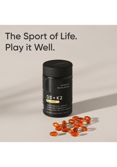 Sports Research D3 + K2, 125 Mcg/100 Mcg, 60 Vegsoftgels Orijinal Usa Menşeii Dmmedicineden