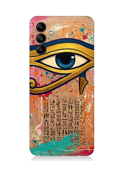 Samsung Galaxy M34 Uyumlu Antik Mısır In Gözü Ra Desenli Silikon Kılıf Çok Renkli