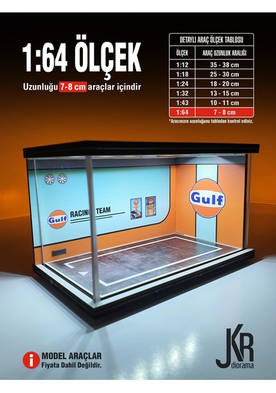 Gulf Diecast Led Işıklı Akrilik Korumalı Stand/diorama 1:64 Ölçek