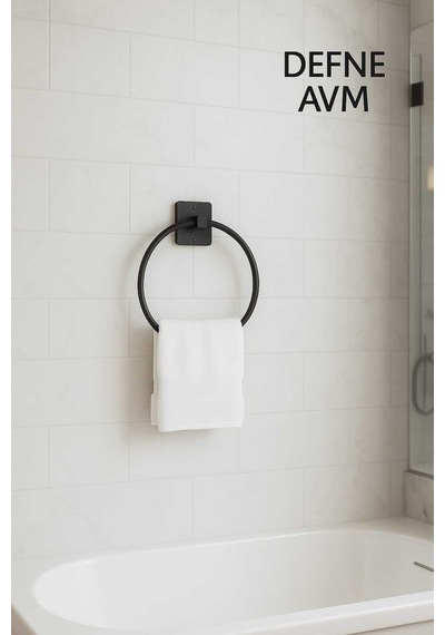 Yapışkanlı Vidalı Yuvarlak Havluluk Tuvalet Kağıdı Askısı Wc Kağıdı Tutacağı Havlu Askısı Metal Siya Diğer