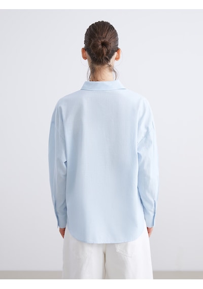 Lcw Vision Mavi Oversize Kadın Gömlek
