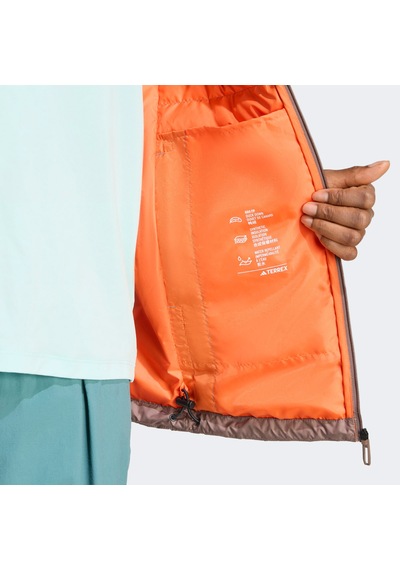 Adidas Terrex Multi Light Down Climawarm Kapüşonlu Kadın Kahverengi Yürüyüş Montu Jz9992