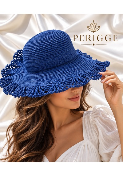 Handmade Kağıt İp Örgü Ece Şapka Lacivert