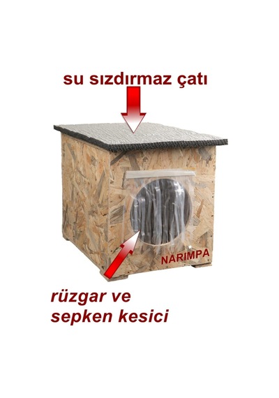 Kedi Kulübesi Dış Mekan Su Geçirmez 33x35x37 Cm
