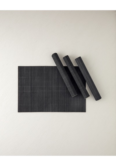 English Home Grove Bambu 4'lü Amerikan Servis 30x45 Cm Siyah