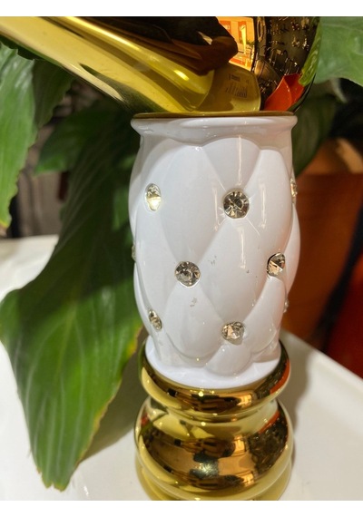 İsaoğlu Yapı Gold Lavabo Bataryası Altın Lavabo Musluk Taşlı Özel Tasarım Altın Batarya Gold