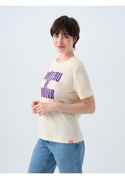 Regular Fit Kadın Tshirt K.kol Bej