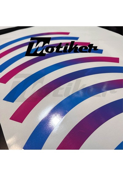 Cf Moto 450sr Mavi Pembe Renk Geçişli Tasarımlı Jant Kaplama Sticker Etiket Modeli