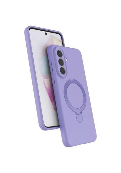 Samsung Uyumlu Galaxy A57 5g Regal Magsafe Standlı Kapak - Lila Renkli