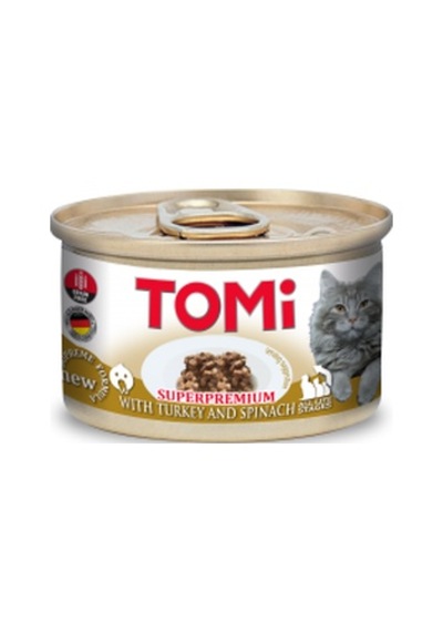 Tomi - 504 - Kedi Hindili Ispanaklı Yaş - Csmo-tex - Mama 85g