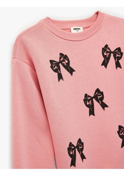 Koton Fiyonklu Pembe Kız Çocuk Sweatshirt 7wkg10081ak