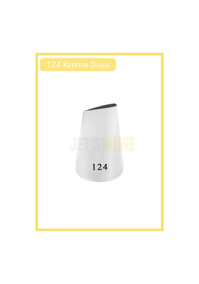 124 Gül Yaprak Desen Krema Duyu Büyük Boy Pasta Duyu Paslanmaz Çelik Krema Torbası Ucu 2.5x0.9x4.2 Cm Metalik Gri