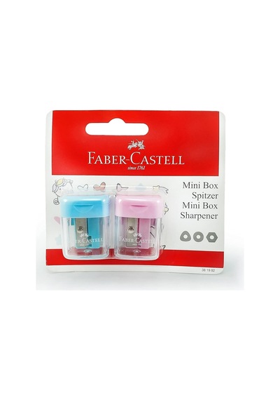 Faber-castell Faber Castell Minibox Kalemtıraş 2 Parça, Blister Kartlı, Çeşitli Renkler, Fcc584601