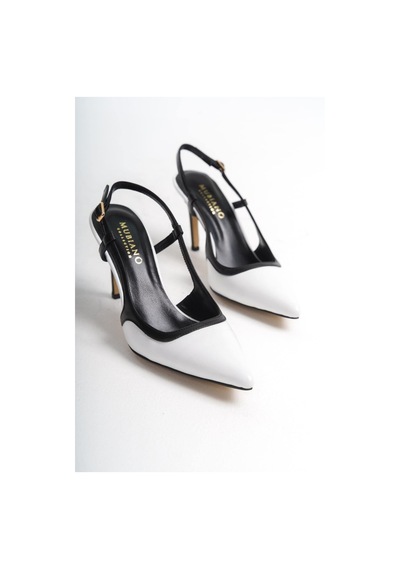 Mubiano Hakiki Deri Collection Kadın Topuklu Stiletto & Ayakkabı Beyaz/siyah -mcbrg5698-bs Beyaz/siyah