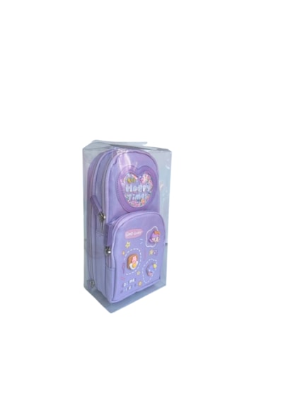 Astral İthal Happy Times Çift Bölme Kalemlik 10850 Çift Gözlü Geniş Hacim Şık Ve Kullanışlı Tasarım Lila