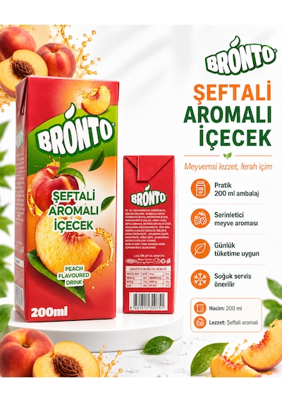 Şeftali Aromalı İçecek 200 Ml X 27 Adet Koli