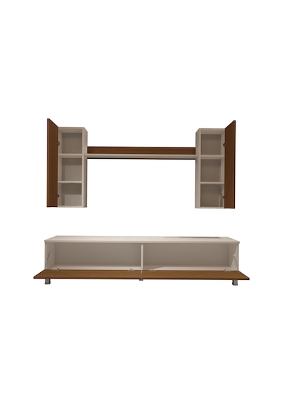 Decoraktiv Eko 5d Mdf Std Krom Ayaklı Tv Ünitesi Tv Sehpası Beyaz - Ceviz