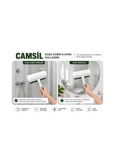 Tr Pratik Kolay Mikrofiber Peluşlu Camsil 2'si 1 Arada Mikrofiber Peluşlu Cam Sileceği İz Bırakmayan Elastrom S Genel