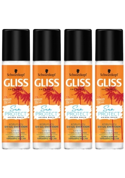 Gliss Sun Protect Güneş Sonrası Koruyucu Sıvı Saç Bakım Kremi 4 X 200 Ml