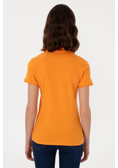 U.S. Polo Assn. Kadın Turuncu Basic Polo Yaka Tişört 50300896-VR051