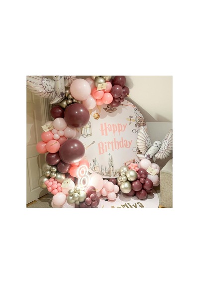 Krom White Gold Makaron Pembe Rosewood Ve Beyaz Balon Zinciri 100 Adet Mix