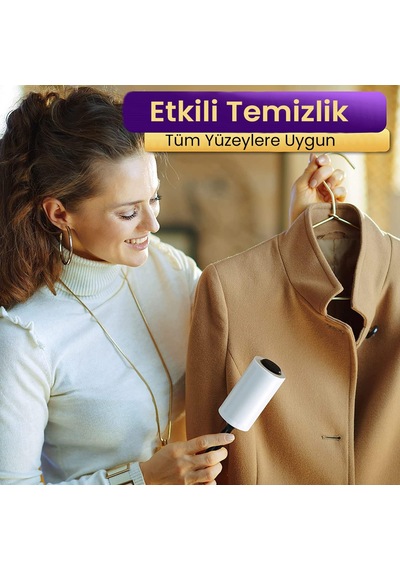 3 Adet Tüy Toplayıcı Yapışkanlı Rulo Kağıt Her Biri 60 Yaprak Saç Kıl Toz Temizleme