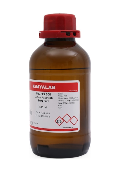 Sülfürik Asit %98 Cam - Sulfuric Acid Extra Pure H2SO4 500 ML
