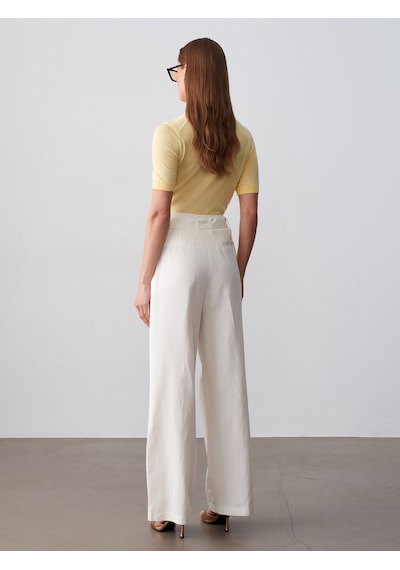 Dilvin 72673 Kemerli Pantolon-beyaz