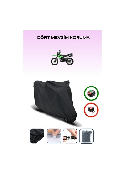 Siyah Arka Çanta Uyumlu Mondial X-treme Max 200i Uyumlu Motosiklet Brandası Motor Örtüsü