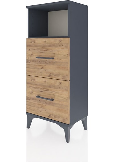 Arges Komodin Tek Raflı 2 Çekmeceli 44x30x106 Antrasit-çam Antrasit