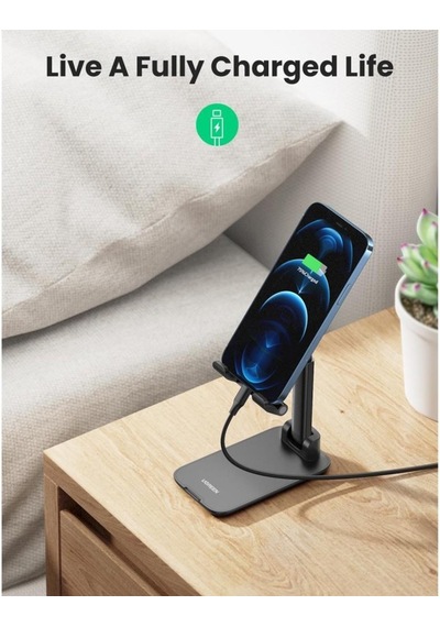 Ugreen Katlanabilir Çok Açılı Yükseklik Ayarlı Telefon Standı Siy (529423473)