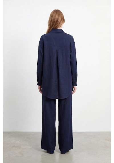 Olla Collection Taş İşleme Detaylı Denim Takım Lacivert