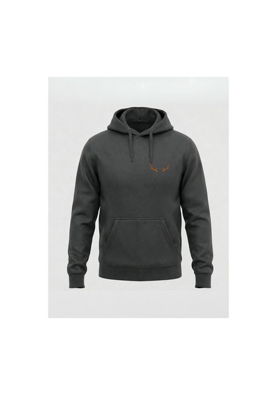 North Whiskers Mini Geyik Boynuzu Baskılı Unisex Antrasit Hoodie Antrasit - 827323213 Antrasit - 827323213 Antrasit
