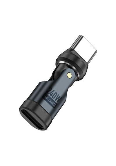 Alfais 0960 Usb Type-c Otg Çevirici Adaptör 540 Döner Pd240w 5a Şarj Veri Dönüştürücü 360 Derece Dönebilen Gövde Ve 180 Derece Bükülebilen Başlık İle Kablo Kırılmalarına Son