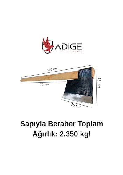 Adige Yassı Odun Kesme Baltası Saplı 2.350 Kg