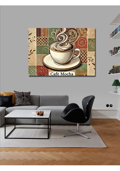 Kanvas Tablo Cafe Mocha Tasarımı 50cmx70cm
