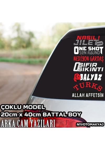 oto sticker bagaj ve cam yazıları sticker seti tuning modifiye