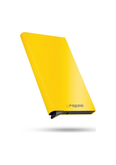Wrapsol Mekanizmalı Kartlık Rfid Korumalı Alüminyum Otomatik Mekanizmalı Kredi Kartlık Renkli Mat Kırmızı Metalik Sarı Metalik Sarı