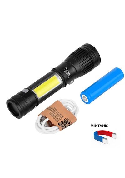 Watton Wt-602 Uzun Menzilli El Feneri Mıknatıslı Siyah