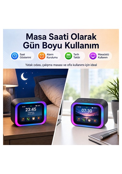 Yapay Zeka Sesli Asistan Destekli Akıllı Bluetooth Hoparlör Dokunmatik