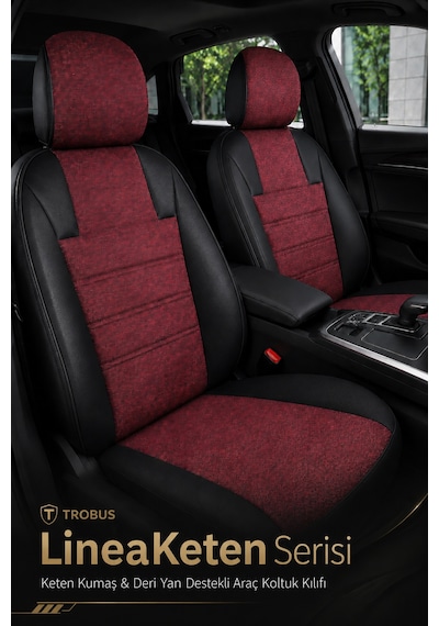 Renault Broadway 1990-2000 Uyumlu Lineaketen Serisi Ortopedik Bordo Siyah Koltuk Kılıfı