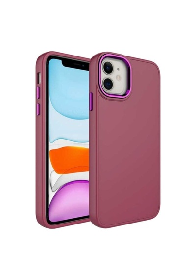 Apple Uyumlu iPhone 11 Kılıf Metal Çerçeve Ve Buton Tasarımlı Silikon Zore Luna Kapak Edge